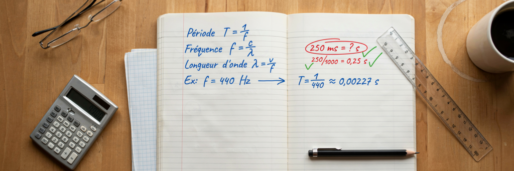 Exercice de physique sur la fréquence et la longueur d’onde avec une conversion d’unités